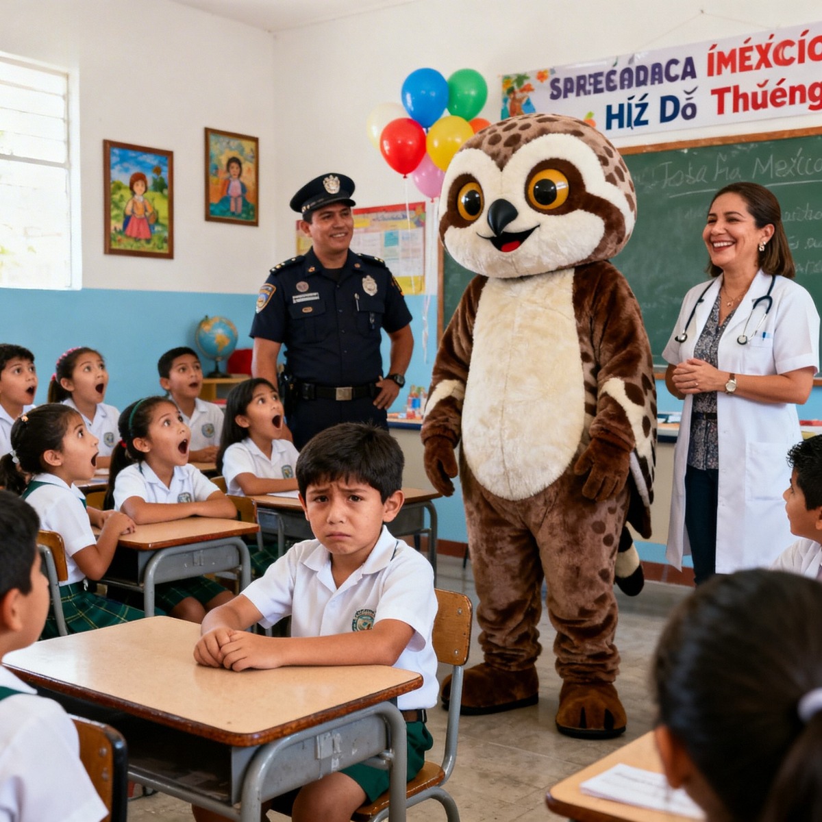LA NIÑA SE SIENTE AVERGONZADA PORQUE SU PADRE NO FUE AL “DÍA DE LAS PROFESIONES”, MIENTRAS QUE LOS OTROS ESTABAN CON UN POLICÍA Y UNA MÉDICA — PERO TODA LA CLASE SE EMOCIONA CUANDO UN “MASCOTA DE FAST-FOOD” ENTRA Y SE QUITA LA CABEZA.