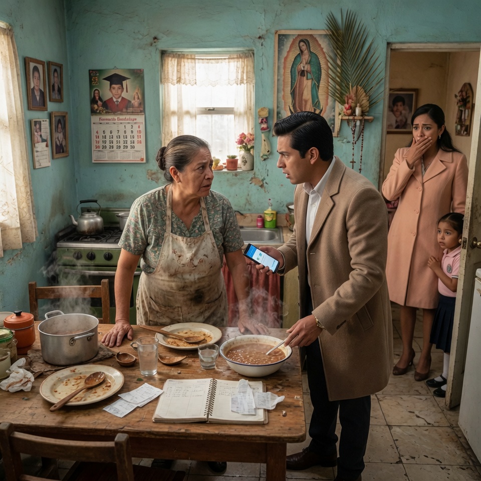 Mi hijo millonario vio mi plato de frijoles y preguntó: ¿Dónde están los 50 mil pesos que te mandé?