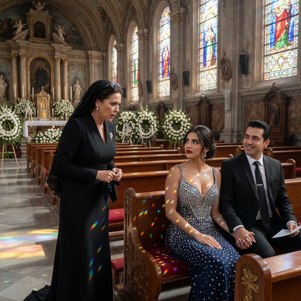 La amante de mi marido llevaba mi vestido Versace desaparecido en el funeral de mi padre. Se sentó en la fila familiar. Sostuvo la mano de mi marido. “Ahora soy prácticamente familia.”