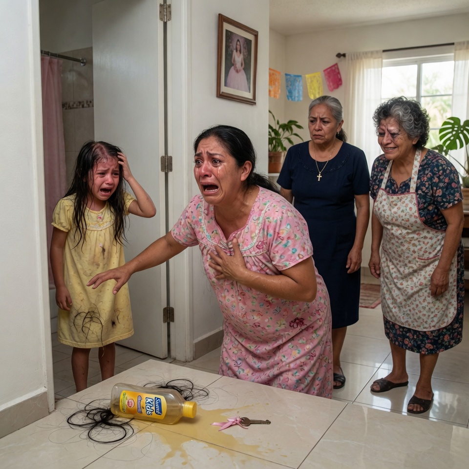 Mi hermana Valentina vertió la lejía en la botella del champú de mi hija. Cuando ella gritó en la ducha por el ardor, mamá se rió: «Si ahora está calva, ¡quizás dejará de ser tan vanidosa!».