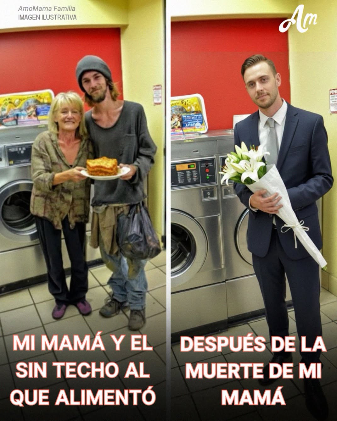 Cada Navidad, mi mamá le daba de comer a un hombre sin hogar en nuestra lavandería local – Pero este año, verlo lo cambió todo