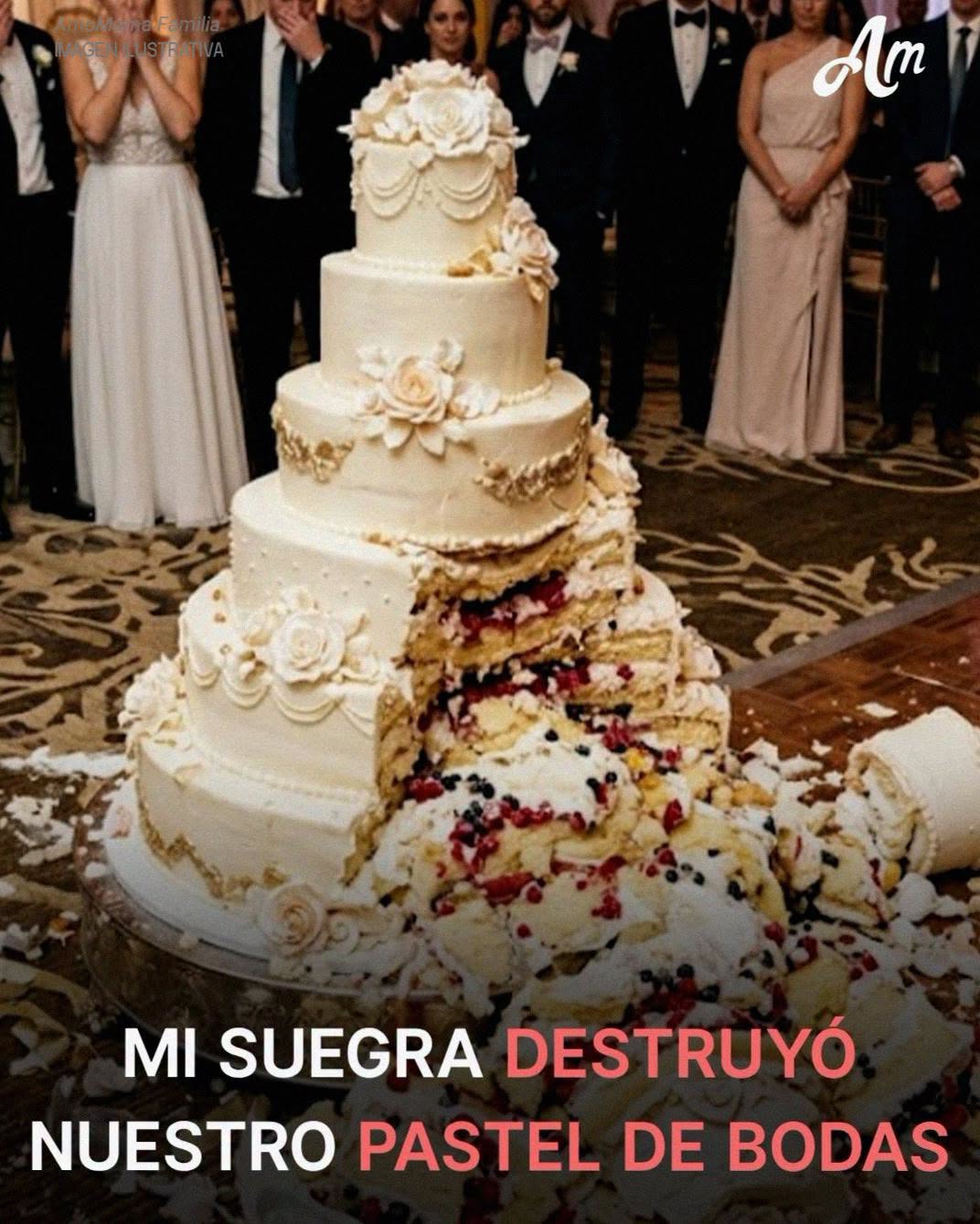 Mi suegra arruinó deliberadamente nuestro pastel de bodas – Pero mi esposo le dio una lección frente a todos